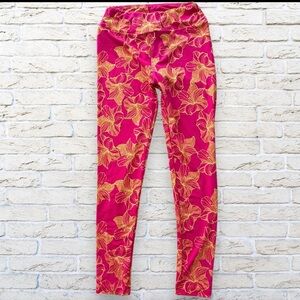 2for$15 3for$20 NEW LuLaRoe Leggings - pink with yellow and orange hibiscus